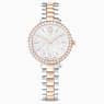 Swarovski Matrix 3-Link Watch Swiss Made Metal Bracelet Silver Tone Rose Gold-Tone Finish SW5715028