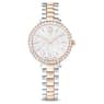 Swarovski Matrix 3-Link Watch Swiss Made Metal Bracelet Silver Tone Rose Gold-Tone Finish SW5715028