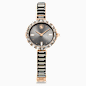 Swarovski Matrix Bangle Watch Swiss Made Crystal Bracelet Gray Rose Gold-Tone Finish SW5679887