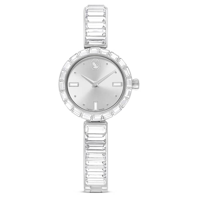 Swarovski Matrix Bangle Watch Swiss Made Crystal Bracelet White Stainless Steel SW5677487