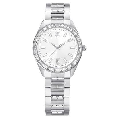 Swarovski Matrix Date Watch Swiss Made Metal Bracelet Silver Tone Stainless Steel SW5734665