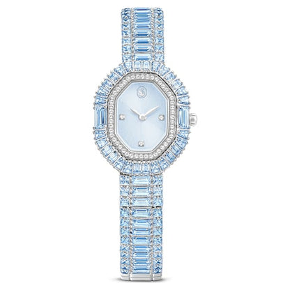 Swarovski Matrix Octagon Watch Baguette Cut Metal Bracelet Blue Stainless Steel SW5739632