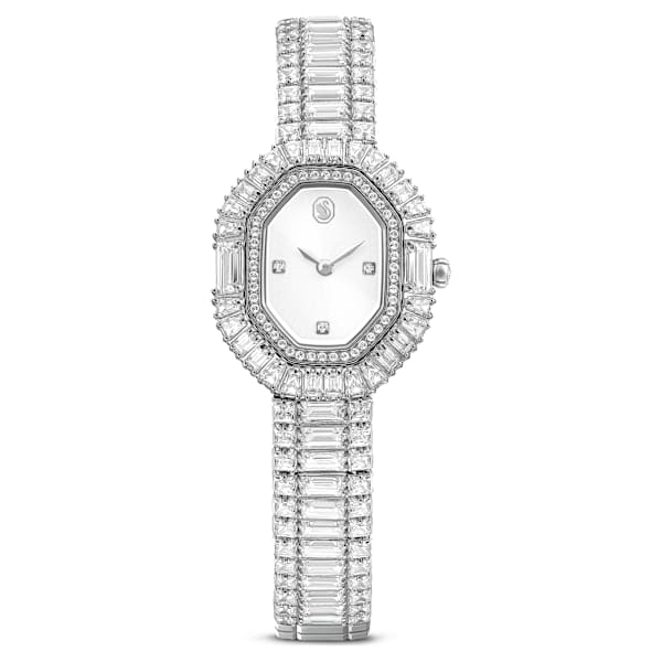 Swarovski Matrix Octagon Watch Baguette Cut Metal Bracelet Silver Tone Stainless Steel SW5724516