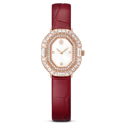 Swarovski Matrix Octagon Watch Leather Strap Rose Gold Tone Rose Gold-Tone Finish SW5746375