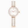 Swarovski Matrix Pearl Bangle Watch Swiss Made Crystal Bracelet White Rose Gold-Tone Finish SW5705406