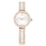 Swarovski Matrix Pearl Bangle Watch Swiss Made Crystal Bracelet White Rose Gold-Tone Finish SW5705406