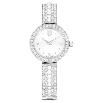 Swarovski Matrix Pearl Bangle Watch Swiss Made Crystal Bracelet White Stainless Steel SW5743680