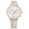 Swarovski Matrix Tennis Chrono Watch Swiss Made Leather Strap Beige Rose Gold-Tone Finish SW5702849