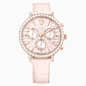 Swarovski Matrix Tennis Chrono Watch Swiss Made Leather Strap Pink Rose Gold-Tone Finish SW5698300