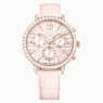 Swarovski Matrix Tennis Chrono Watch Swiss Made Leather Strap Pink Rose Gold-Tone Finish SW5698300