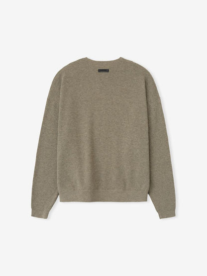 Essentials Waffle Crewneck 90S Sweater Homestead Heather
