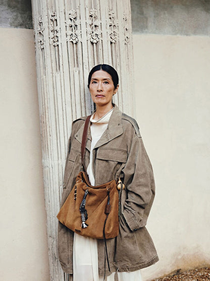 Songmont Medium Gather Bag Set Ochre Suede