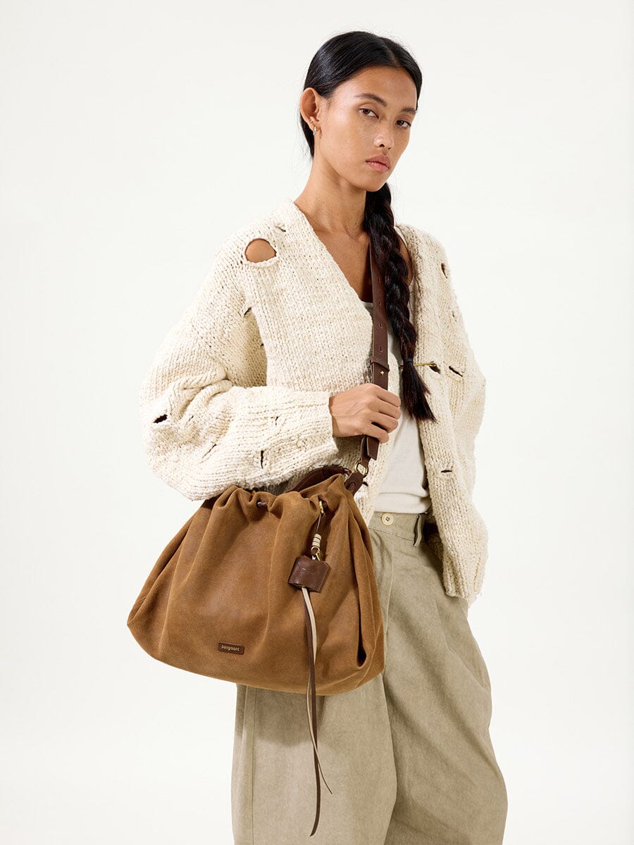 Songmont Medium Gather Bag Set Ochre Suede