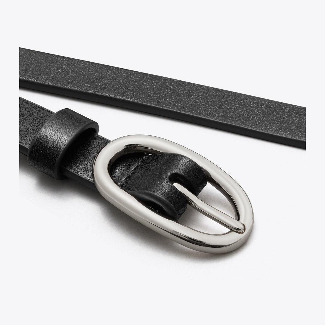 Tory Burch Medium Pierced Buckle Belt Black/Silver