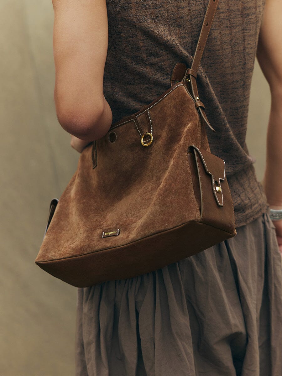 Songmont Medium Yore Hobo Bag Sandal Suede