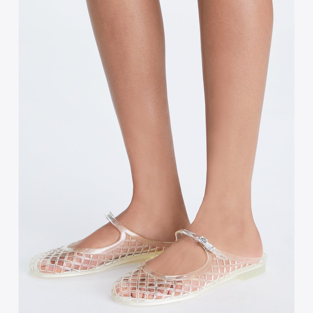 Tory Burch Mellow Mary Jane Jelly CLEAR / SILVER