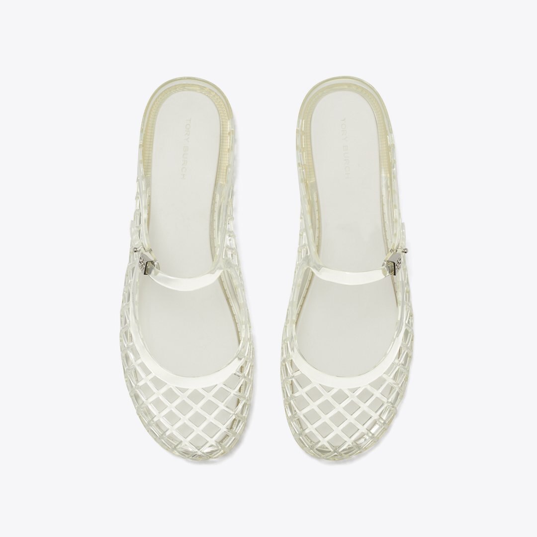Tory Burch Mellow Mary Jane Jelly CLEAR / SILVER
