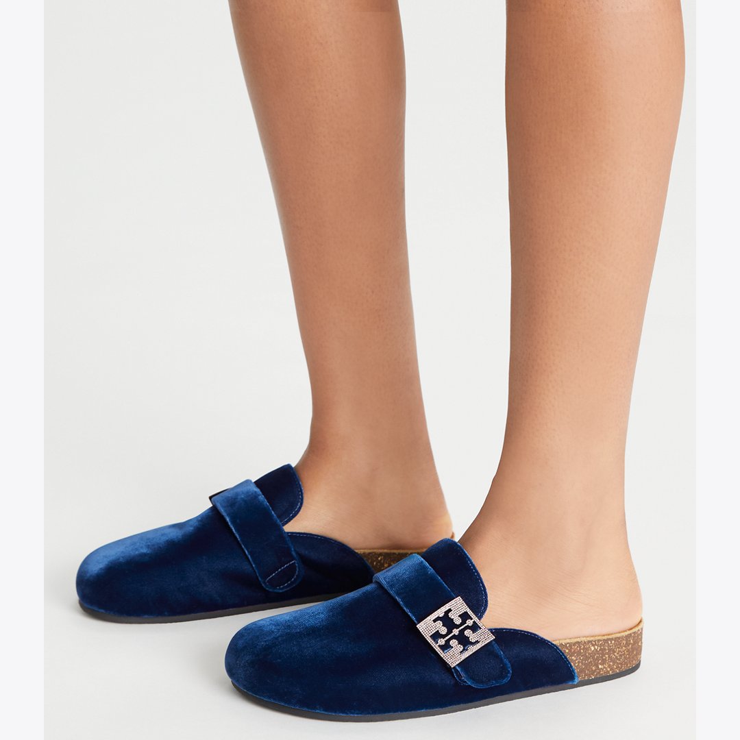 Tory Burch Mellow Pav Mule OCEAN / SILVER