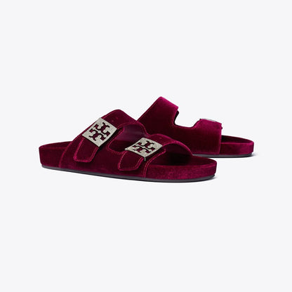 Tory Burch Mellow Pav Sandal BURGUNDY BERRY / SILVER