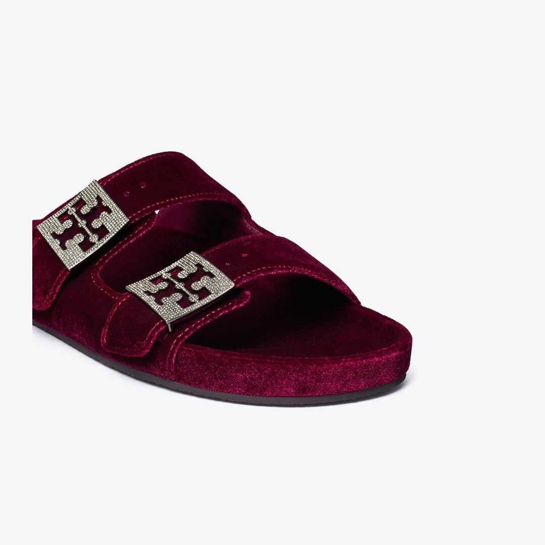 Tory Burch Mellow Pav Sandal BURGUNDY BERRY / SILVER