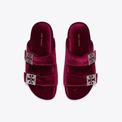Tory Burch Mellow Pav Sandal BURGUNDY BERRY / SILVER