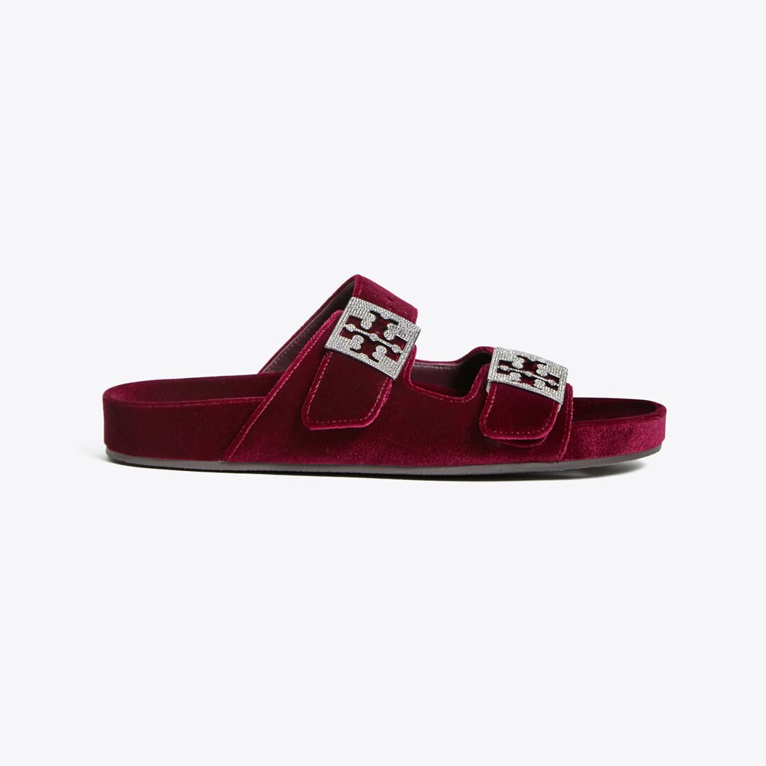 Tory Burch Mellow Pav Sandal BURGUNDY BERRY / SILVER