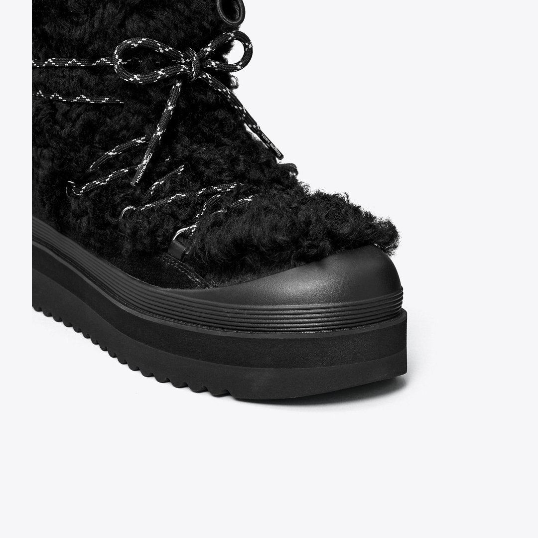 Tory Burch Mellow Shearling Lace-Up Boot PERFECT BLACK / PERFECT BLACK