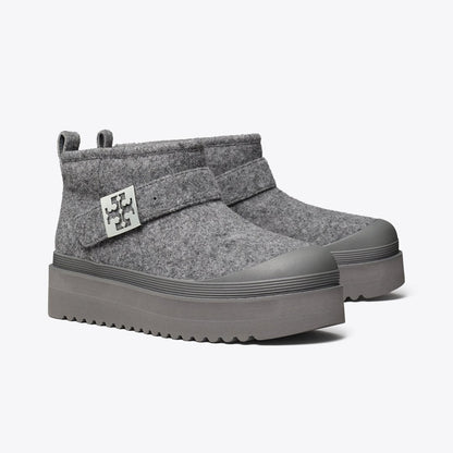 Tory Burch Mellow Shearling Platform Boot STORM CLOUD / SILVER