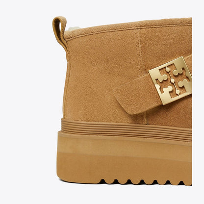 Tory Burch Mellow Shearling Platform Boot CHESTNUT / GOLD