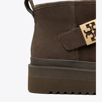 Tory Burch Mellow Shearling Platform Boot DEEP ESPRESSO / GOLD