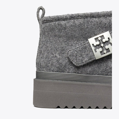 Tory Burch Mellow Shearling Platform Boot STORM CLOUD / SILVER