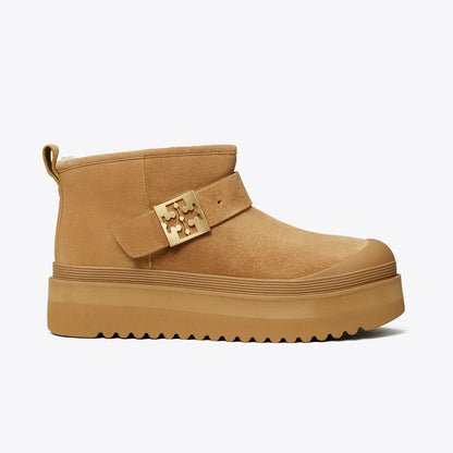 Tory Burch Mellow Shearling Platform Boot CHESTNUT / GOLD