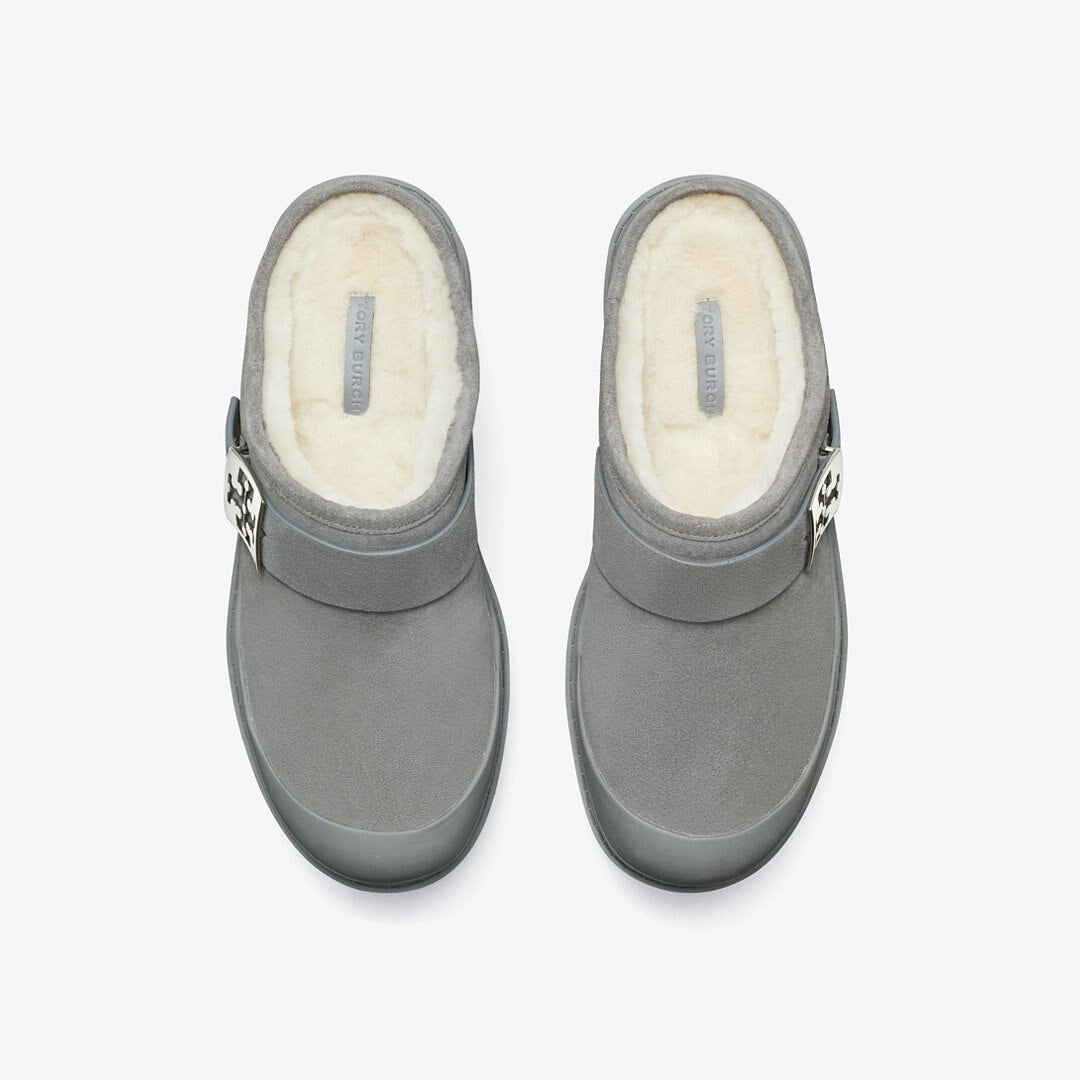 Tory Burch Mellow Shearling Platform Mule CHARCOAL GRAY / SILVER