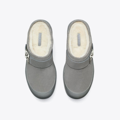 Tory Burch Mellow Shearling Platform Mule CHARCOAL GRAY / SILVER