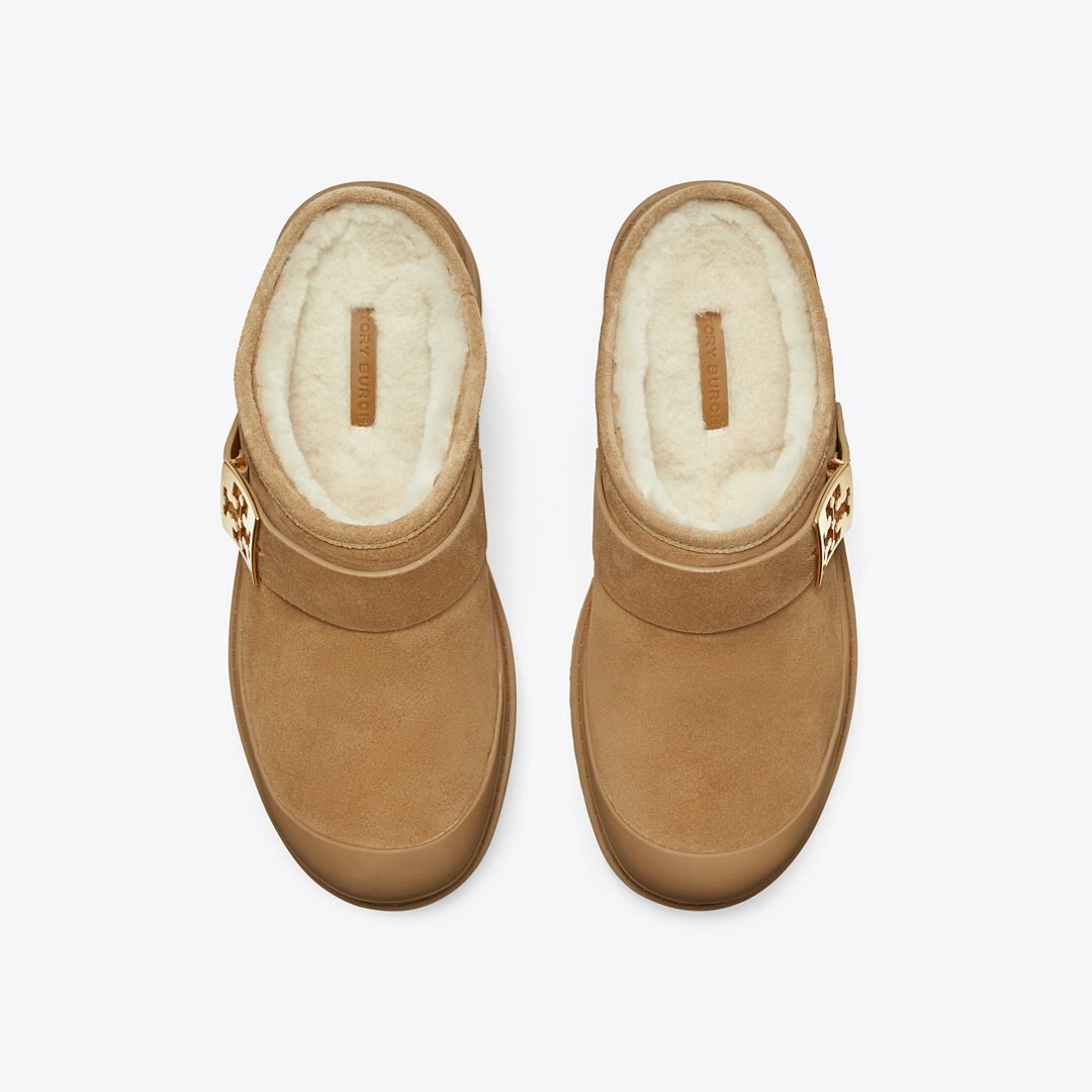 Tory Burch Mellow Shearling Platform Mule CHESTNUT / GOLD