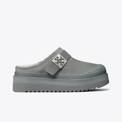 Tory Burch Mellow Shearling Platform Mule CHARCOAL GRAY / SILVER