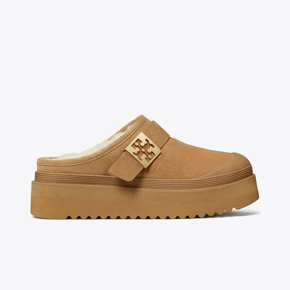 Tory Burch Mellow Shearling Platform Mule CHESTNUT / GOLD