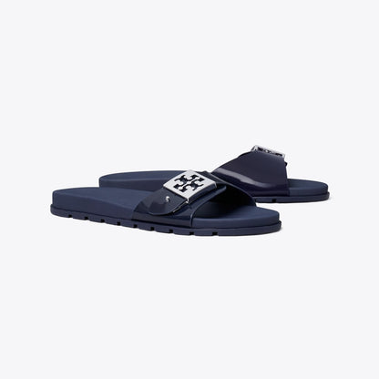 Tory Burch Mellow Slide NEW NAVY / SILVER