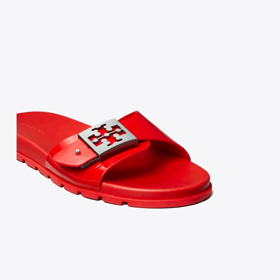 Tory Burch Mellow Slide LIPSTICK RED / SILVER