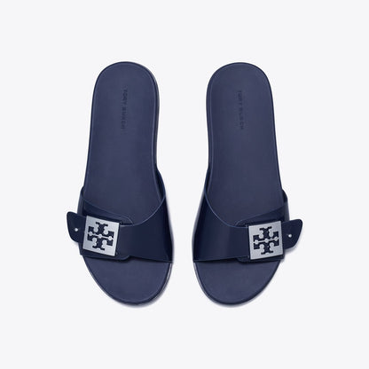 Tory Burch Mellow Slide NEW NAVY / SILVER