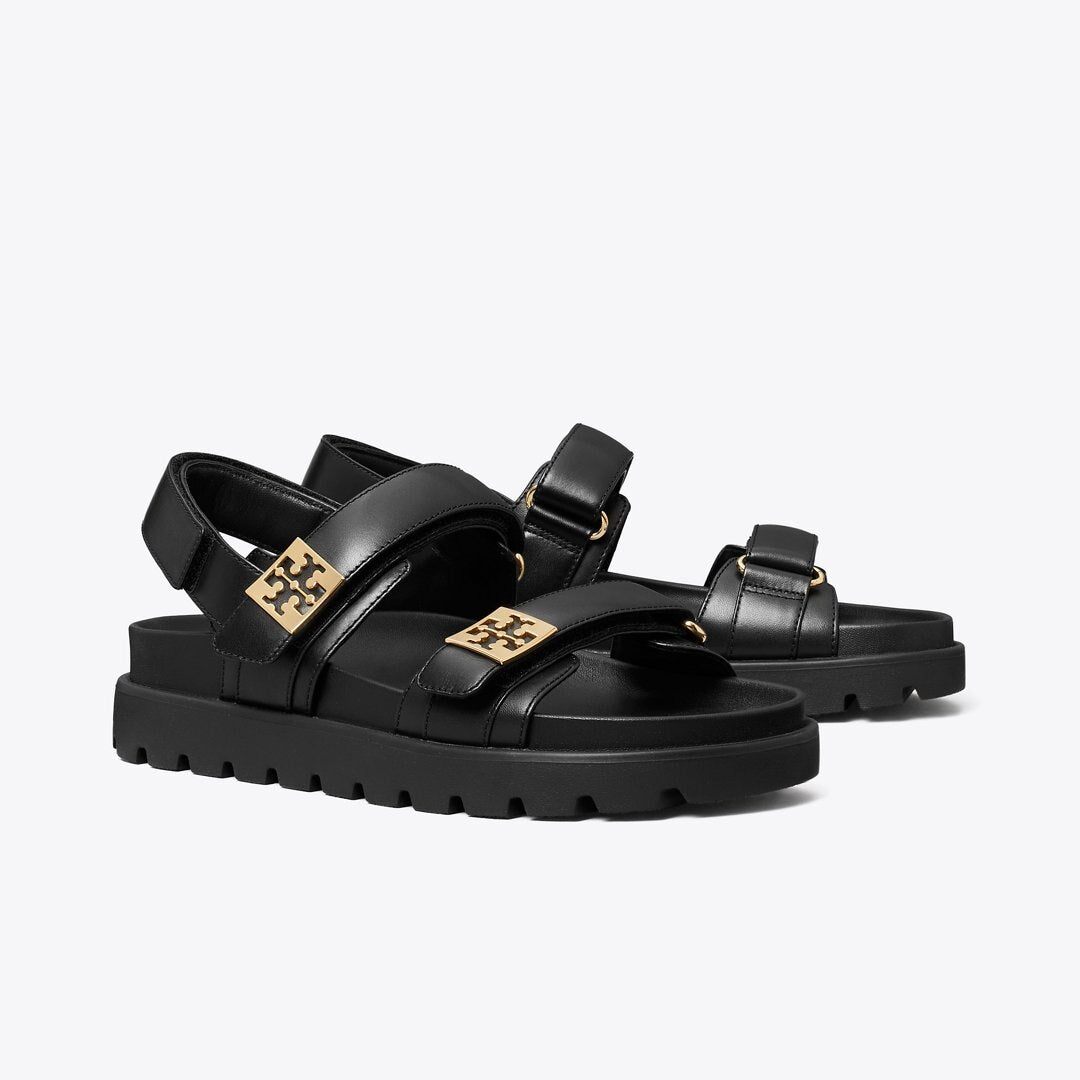 Tory Burch Mellow Sport Sandal PERFECT BLACK / GOLD