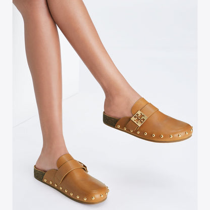 Tory Burch Mellow Studded Mule CARAMEL CORN / GOLD