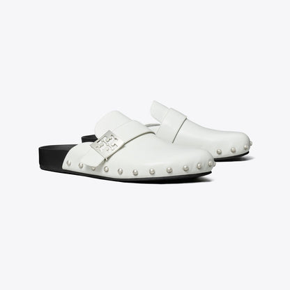 Tory Burch Mellow Studded Mule WHITE / SILVER