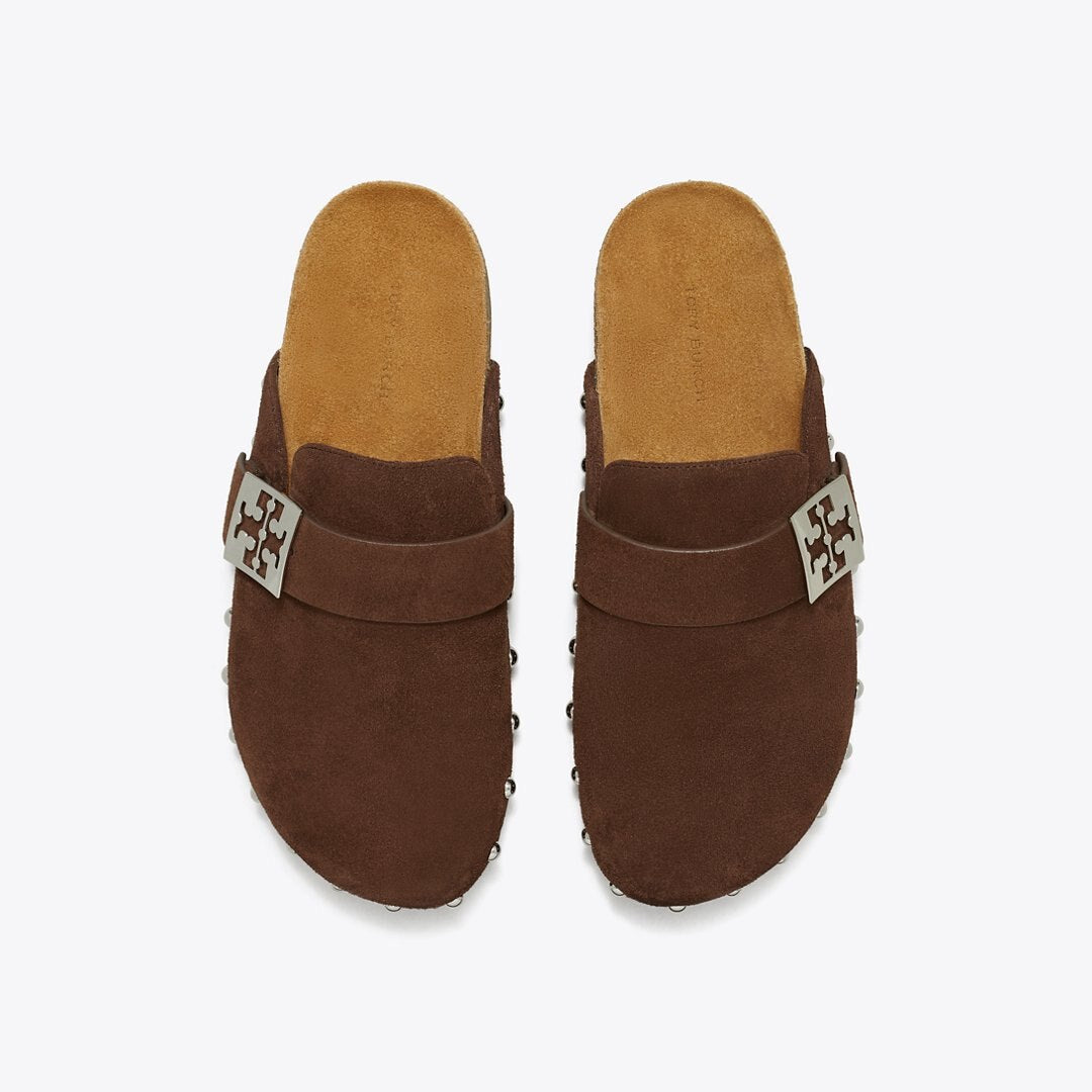 Tory Burch Mellow Studded Mule DARK COCOA / SILVER