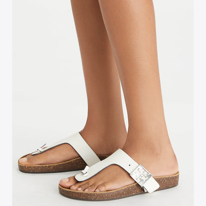 Tory Burch Mellow T-Strap Sandal BLANC / LIGHT OAK