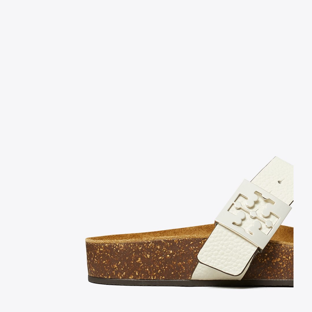 Tory Burch Mellow T-Strap Sandal BLANC / LIGHT OAK