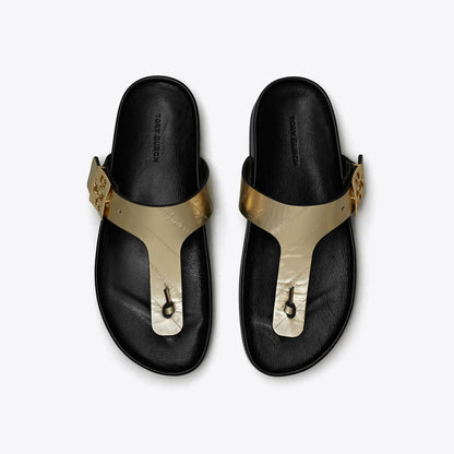Tory Burch Mellow T-Strap Sandal SPARK GOLD / PERFECT BLACK