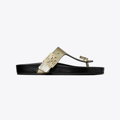 Tory Burch Mellow T-Strap Sandal SPARK GOLD / PERFECT BLACK