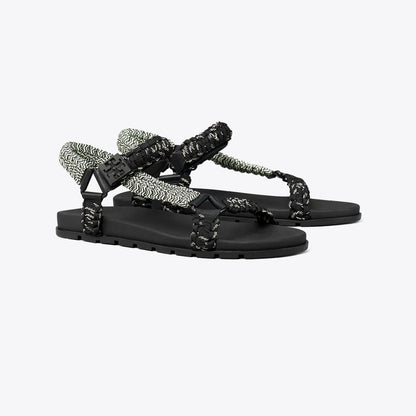 Tory Burch Mellow Trail Rope Sandal PERFECT BLACK MULTI / PERFECT BLACK