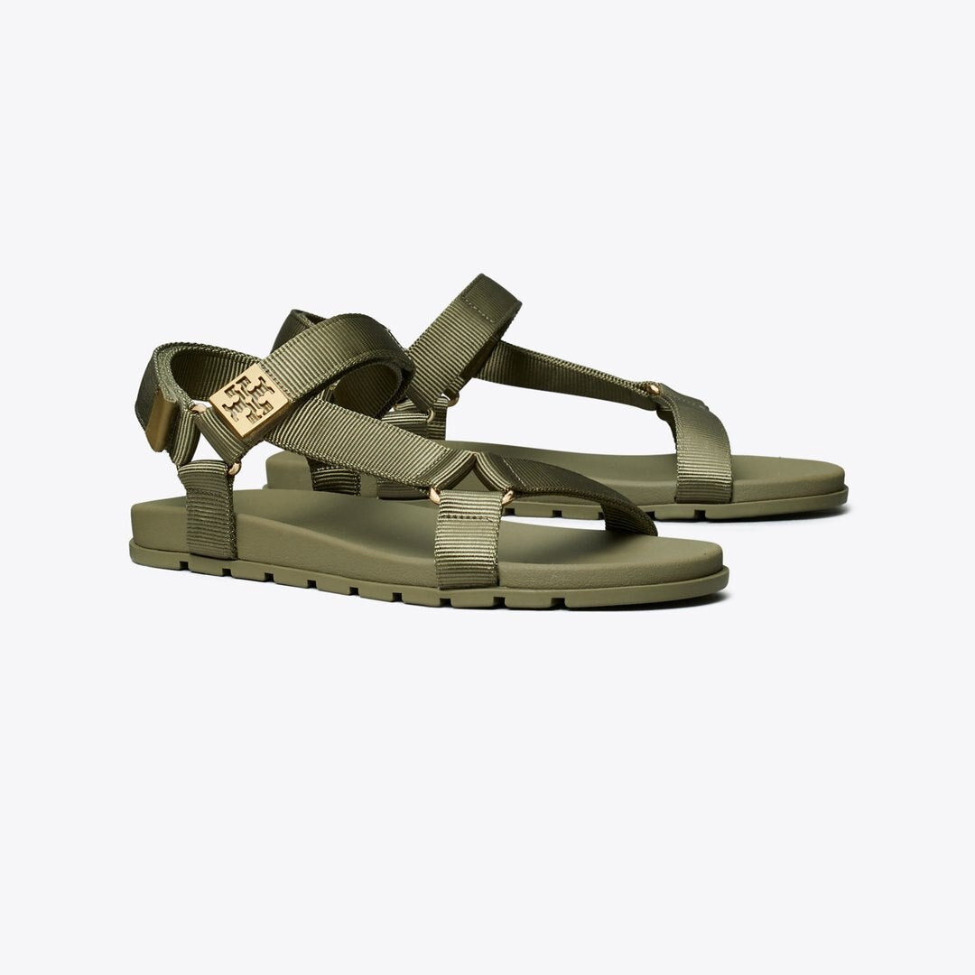 Tory Burch Mellow Trail Sandal DEEP OLIVE / GOLD